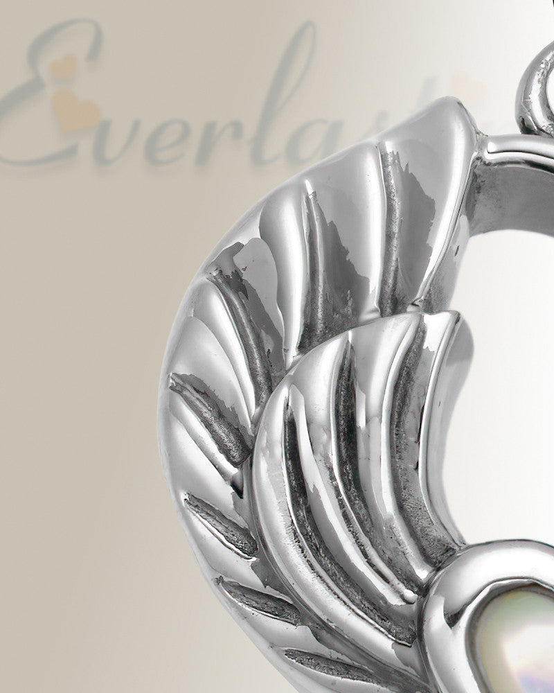 Sterling Silver My Heart Takes Flight Cremation Urn Pendant