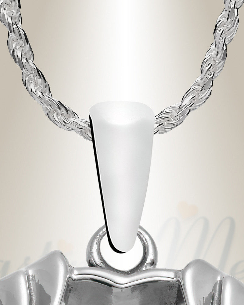 Sterling Silver My Heart Takes Flight Cremation Urn Pendant