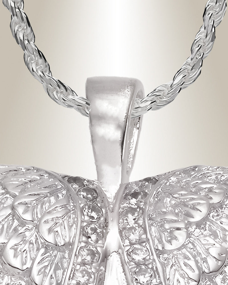 Sterling Silver Shrouded Heart Cremation Urn Pendant
