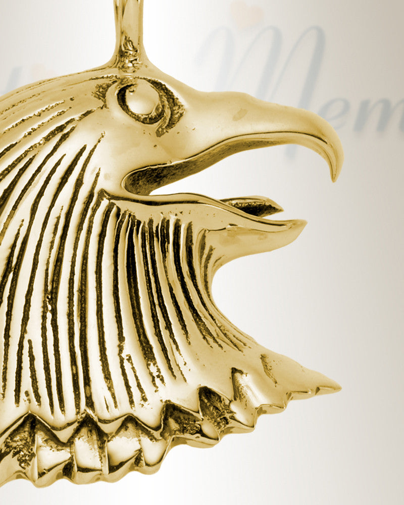 Gold Plated Majestic Eagle Cremation Urn Pendant