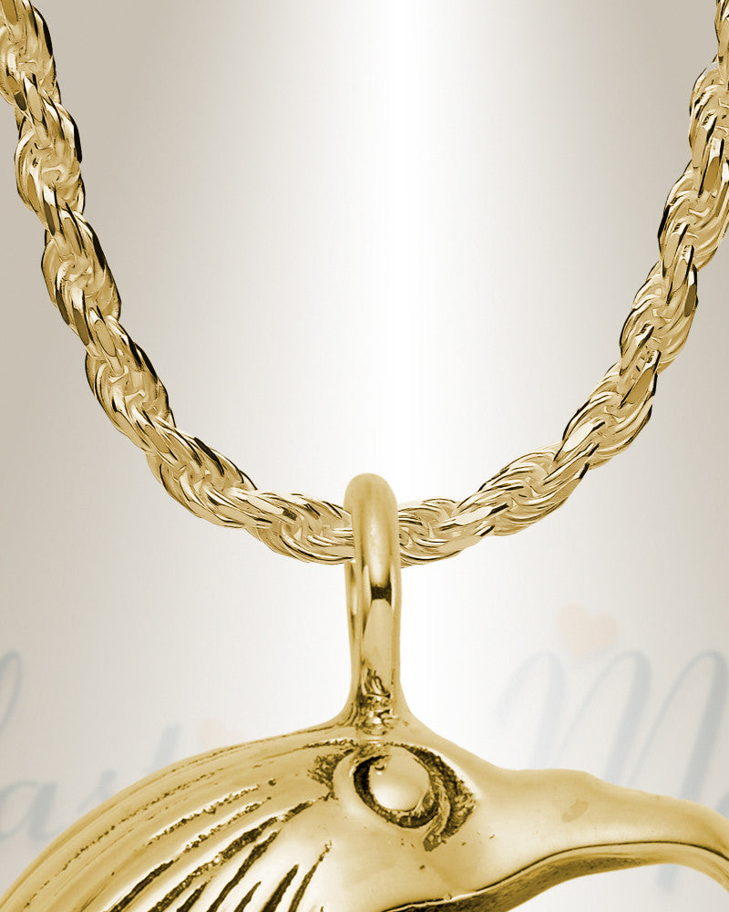Gold Plated Majestic Eagle Cremation Urn Pendant