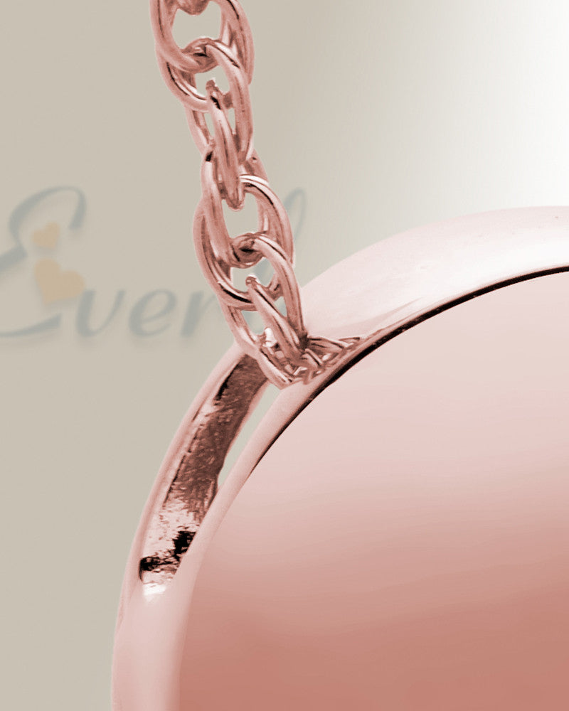14K Rose Gold Beach Round Urn Pendant Keepsake