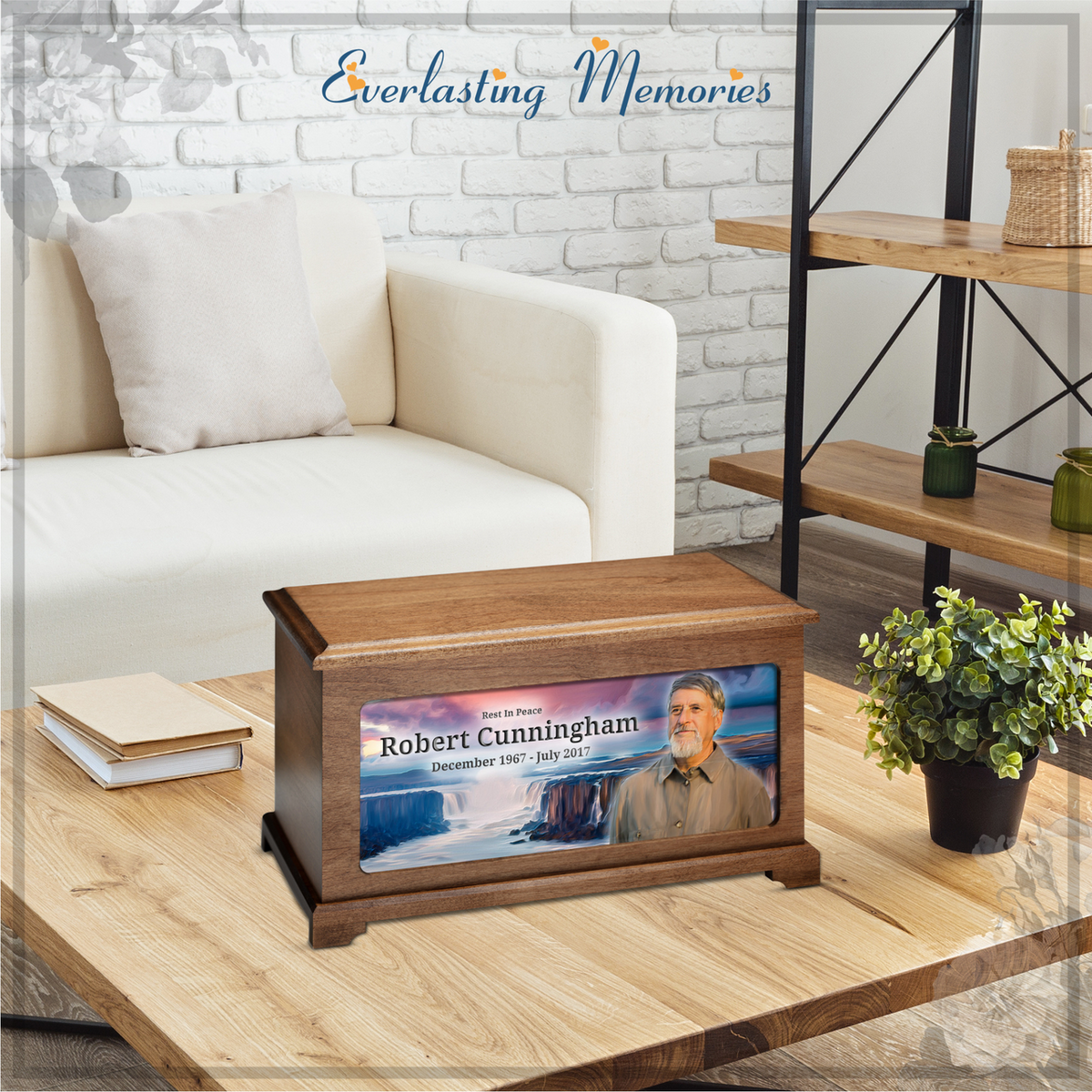 Waterfall Photo Urn For Ashes