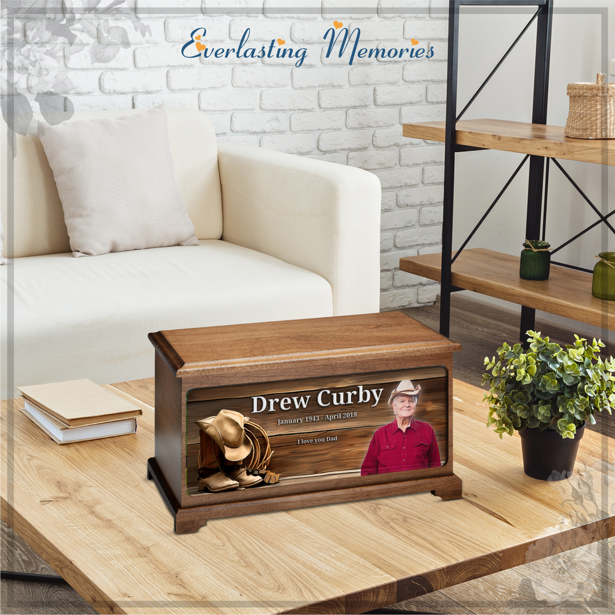 Cowboy Urn With Photo