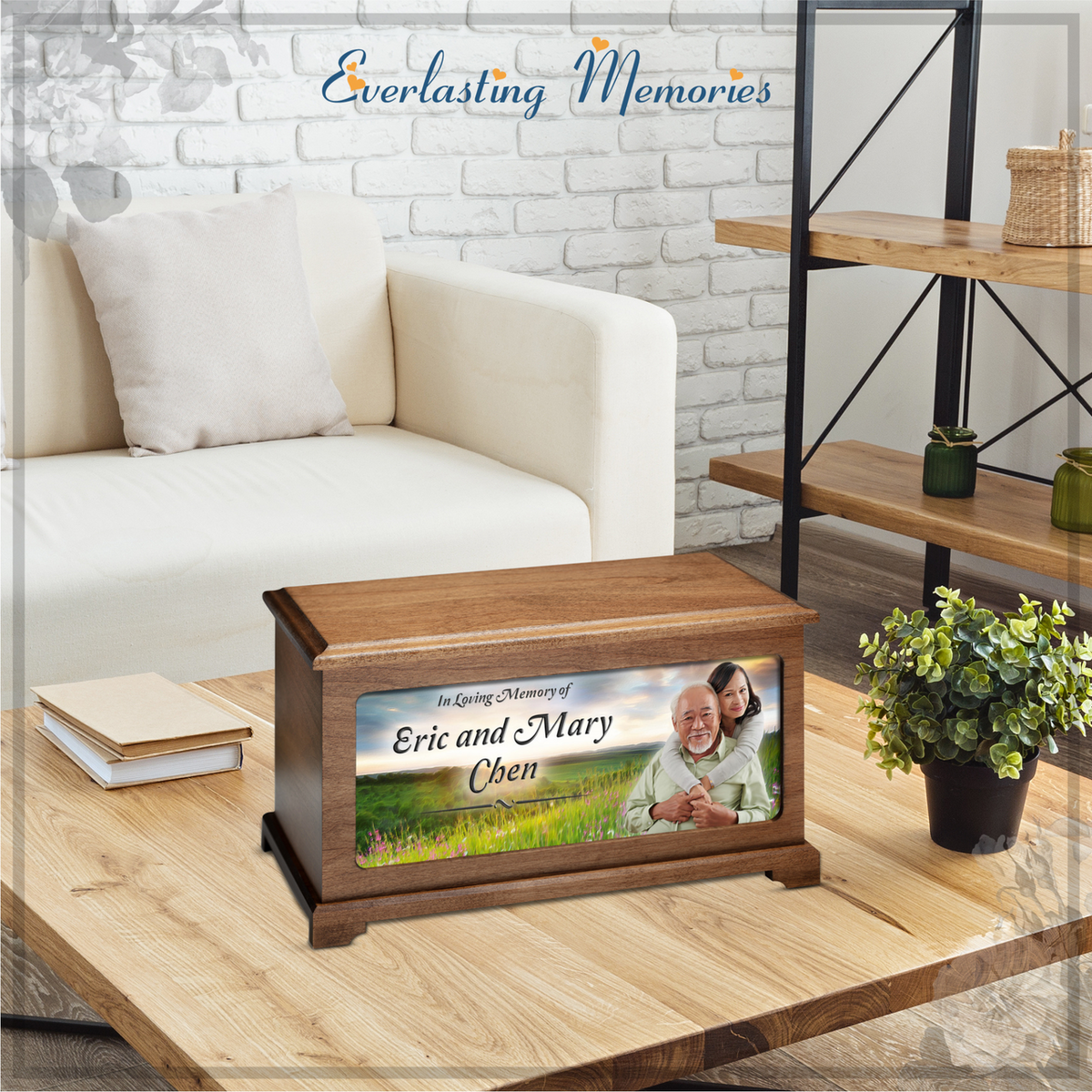 Summer Sunset Cremation Urn With Photo