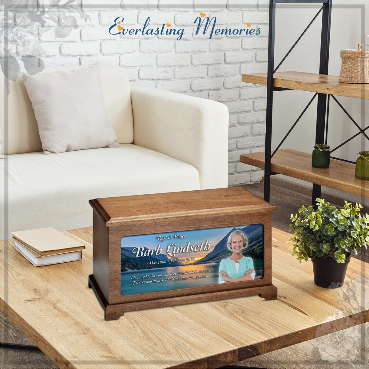 Glacial Lake Photo Cremation Urn
