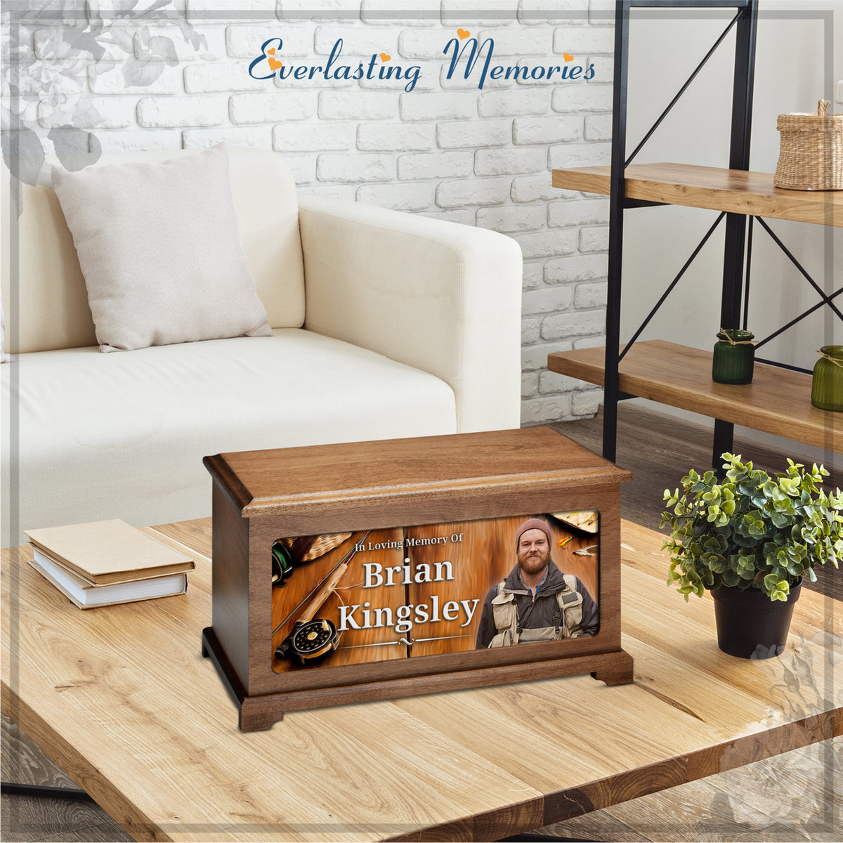 Fly Fishing Photo Urn For Ashes