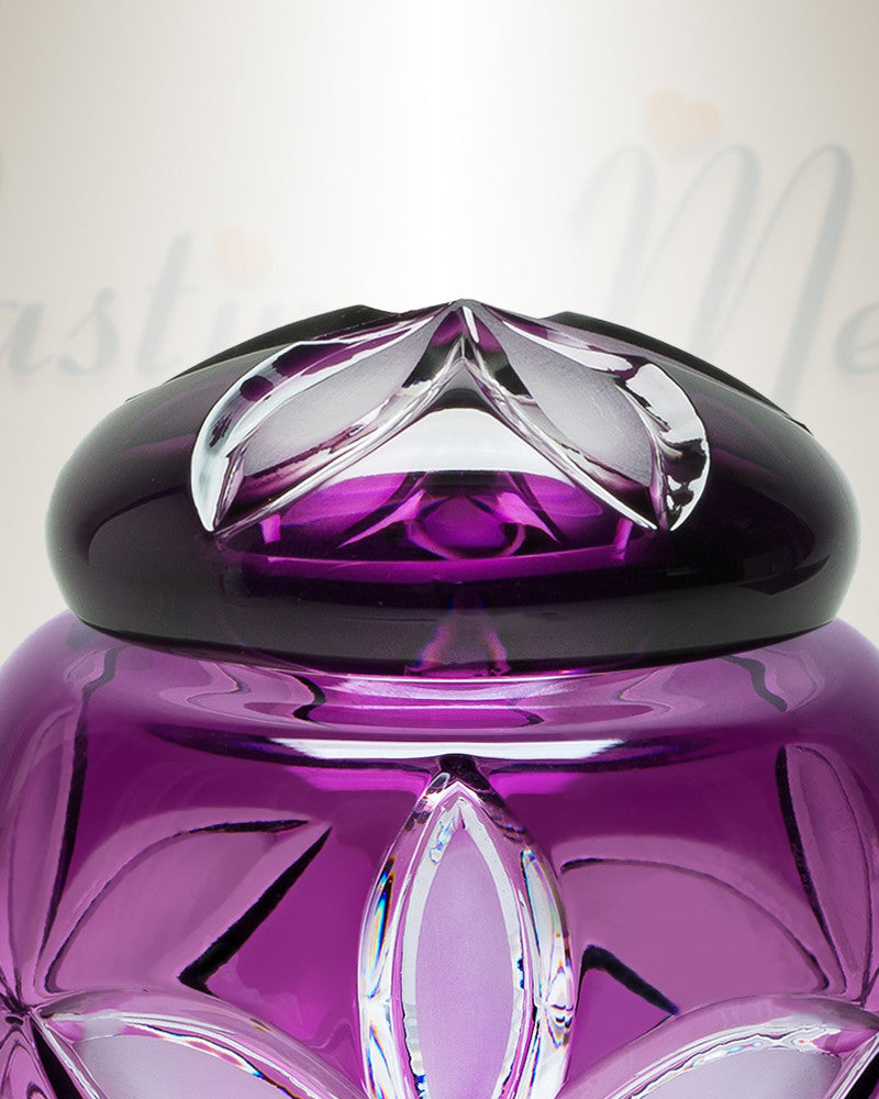 Keepsake Purple Flowers Crystal Urn