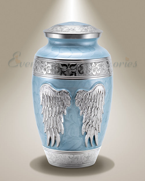 Blue Angel Wings Individual Cremation Urn