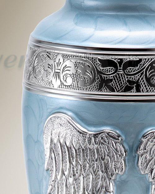 Blue Angel Wings Individual Cremation Urn