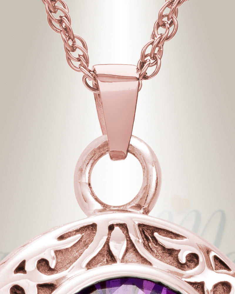 14K Rose Gold Plum Urn Keepsake