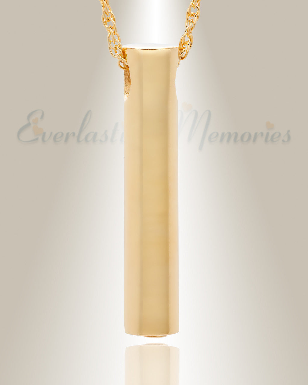 14K Gold Marley Cylinder Cremation Keepsake