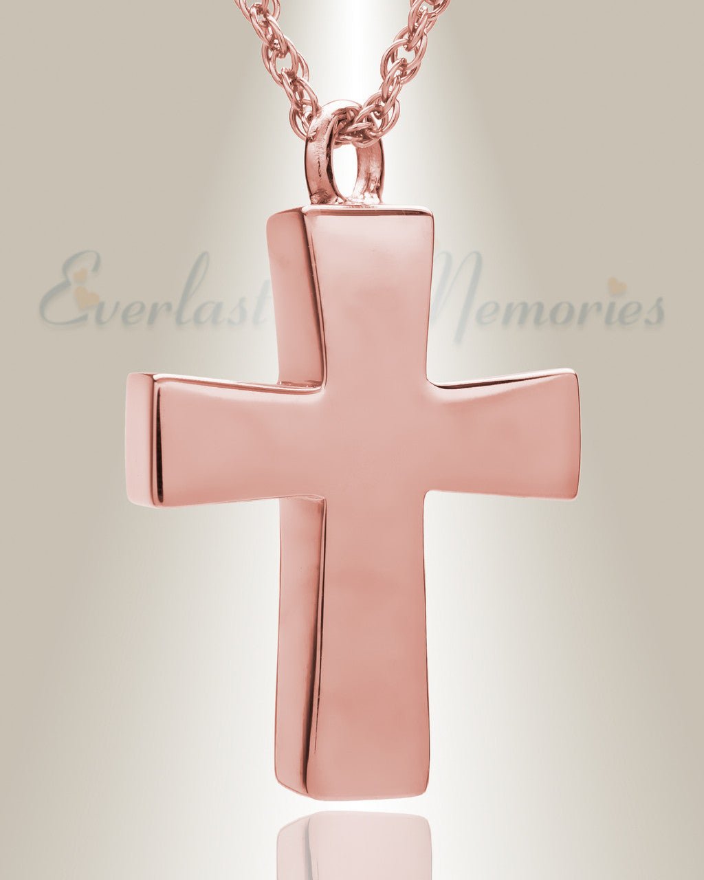 14K Rose Gold Parchment Cross Memorial Pendant