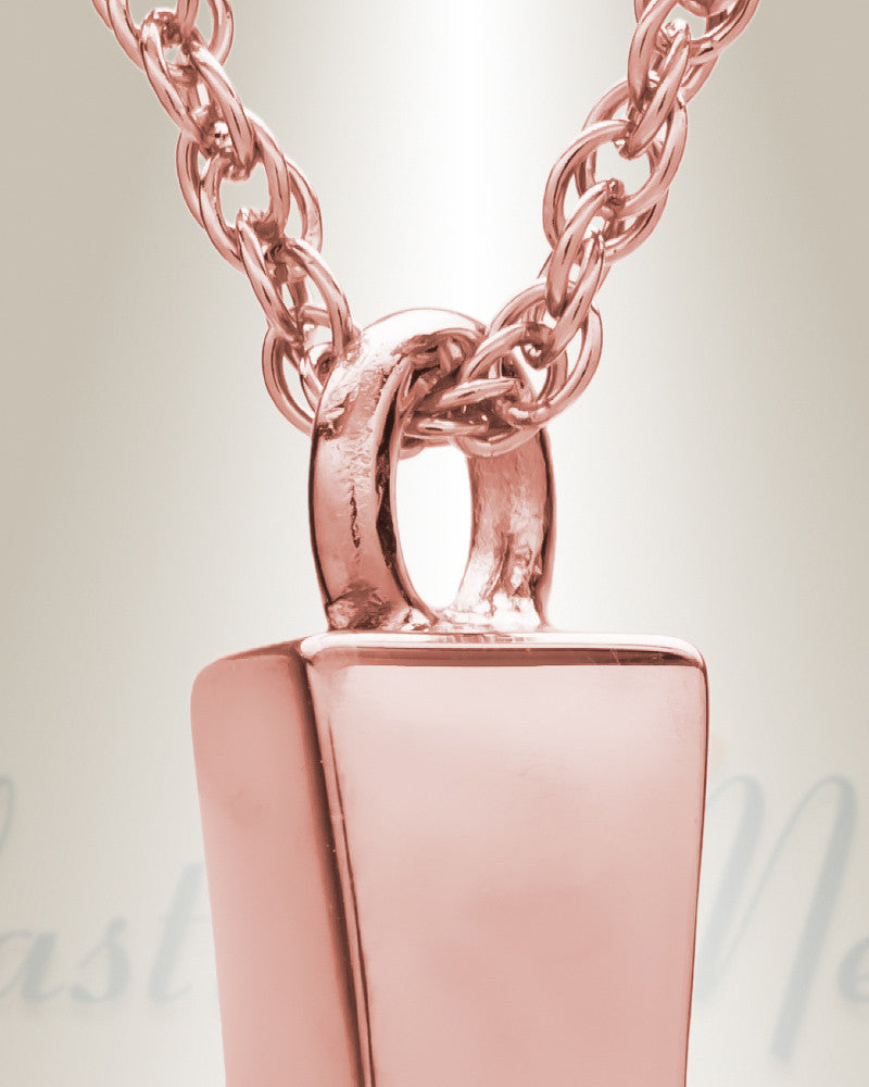 14K Rose Gold Parchment Cross Memorial Pendant