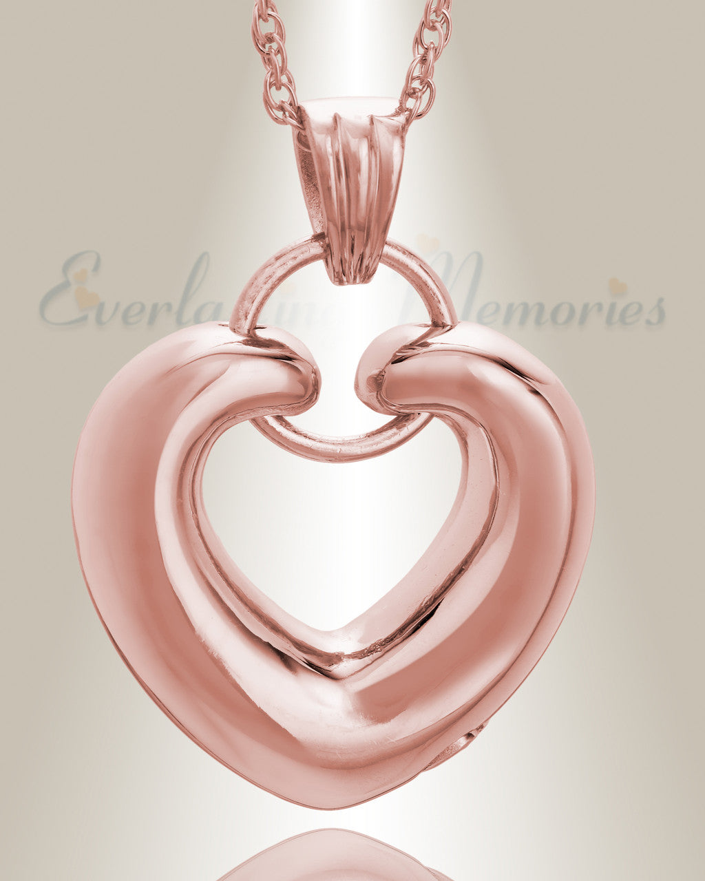 14K Rose Gold Loyalty Heart Cremains Jewelry