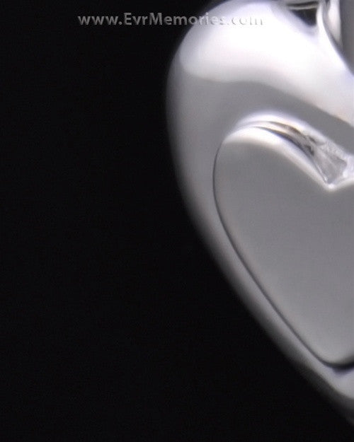 Sterling Silver Double Heart Cremation Urn Keepsake