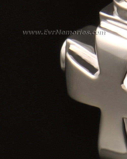 14k White Gold Classic Cross Cremation Keepsake