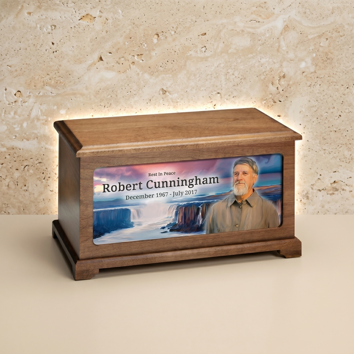 Waterfall Photo Urn For Ashes