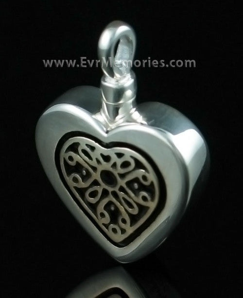 Sterling Heart with Sterling Silver Insert Cremation Keepsake