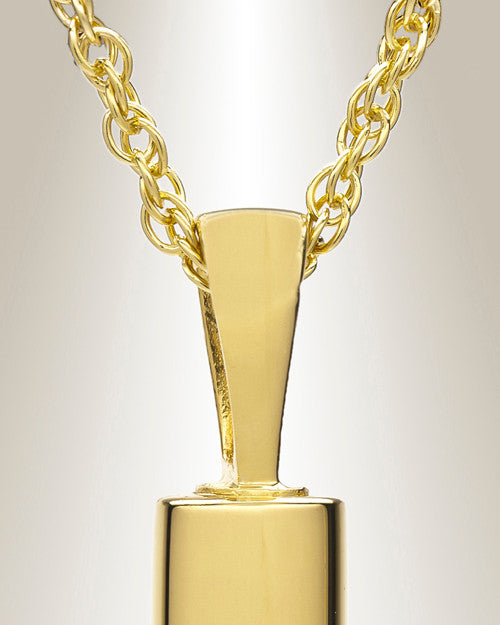 14K Gold Pawed Cylinder Necklace Urn