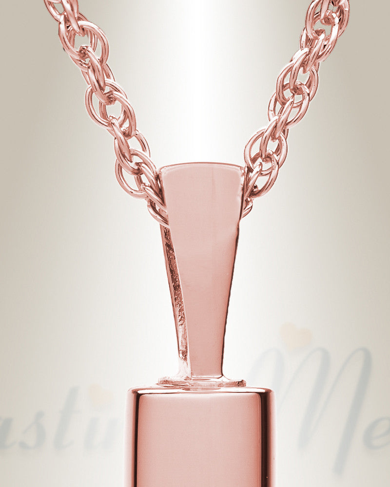 14K Rose Gold Pawed Cylinder Necklace Urn