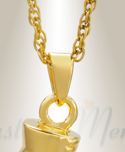14K Gold Boxing Necklace Urn