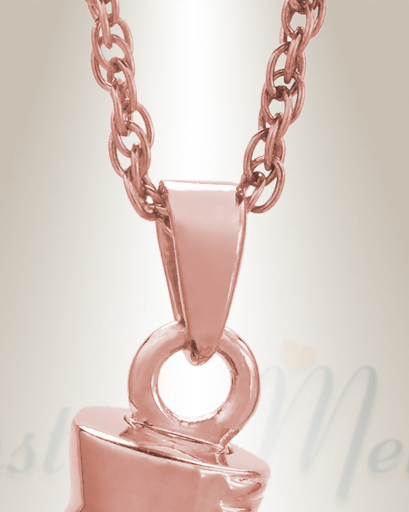 14K Rose Gold Boxing Necklace Urn