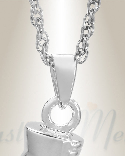 White Gold Boxing Cremation Necklace