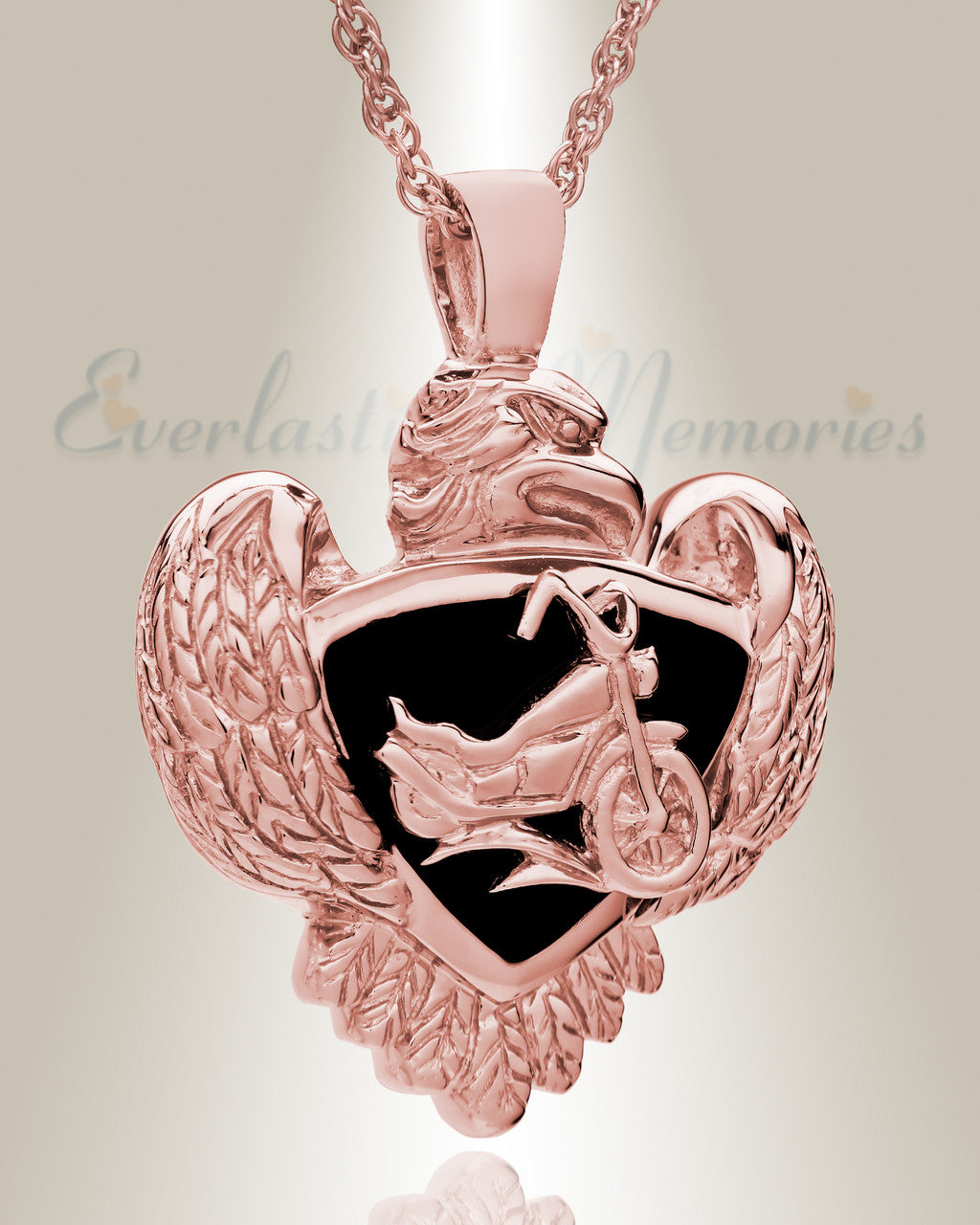 14K Rose Gold Night Rider Funeral Jewelry