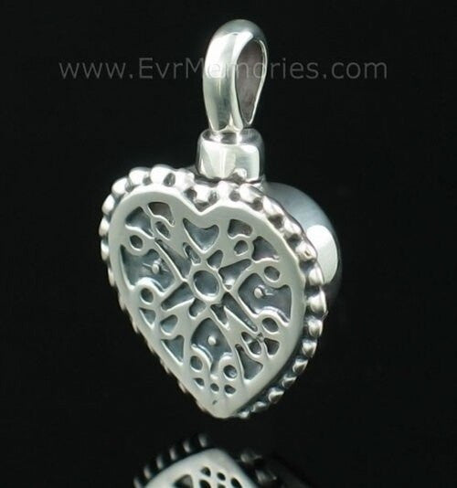 Sterling Silver Filigree Heart Memorial Locket