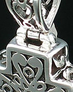 Sterling Silver Filigree Cross Cremation Urn Keepsake