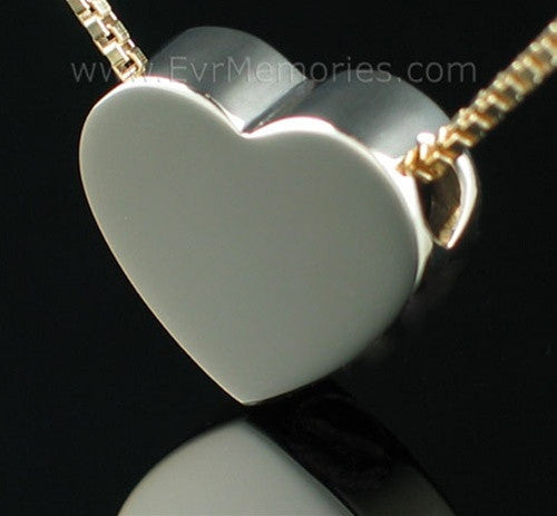 2 Person 14K Gold Sliding Heart Funeral Jewelry for Couples