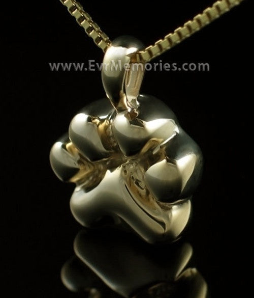 Gold Vermeil Dog Paw Cremation Urn Keepsake