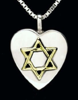 Star of David Urn Necklace - Silver/14K