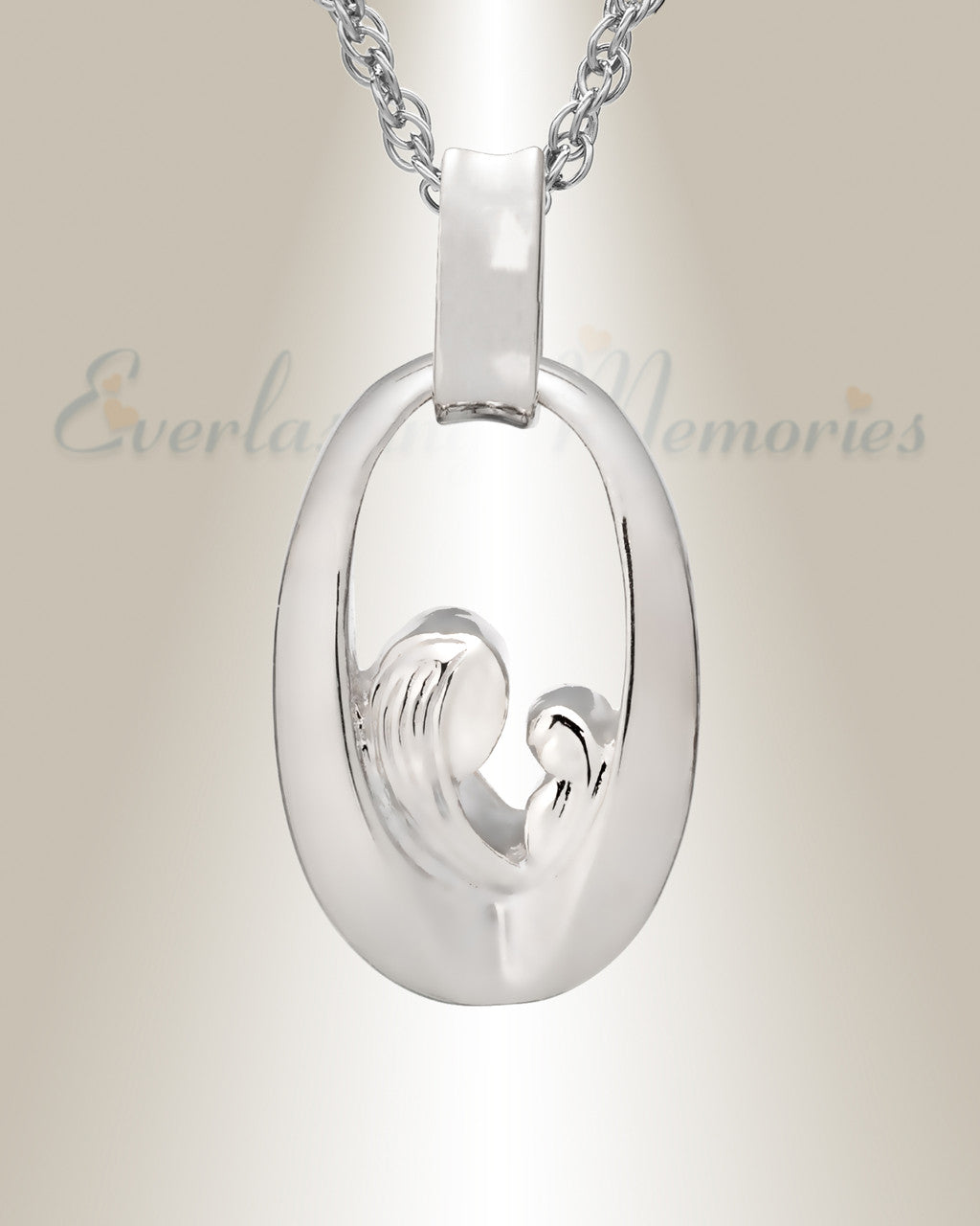 14K White Gold Tender Round Memorial Jewelry