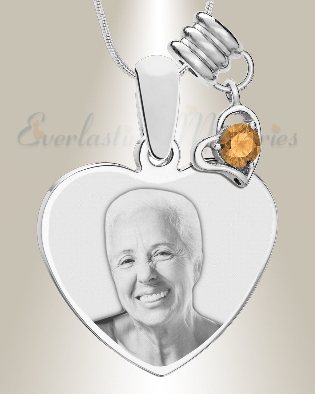 November Heart Photo Engrave Stainless Keepsake