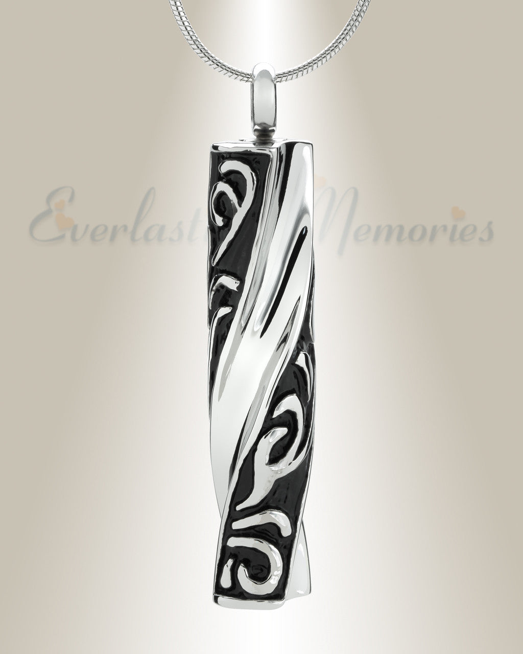 Stainless Twisted Cylinder Cremation Jewelry