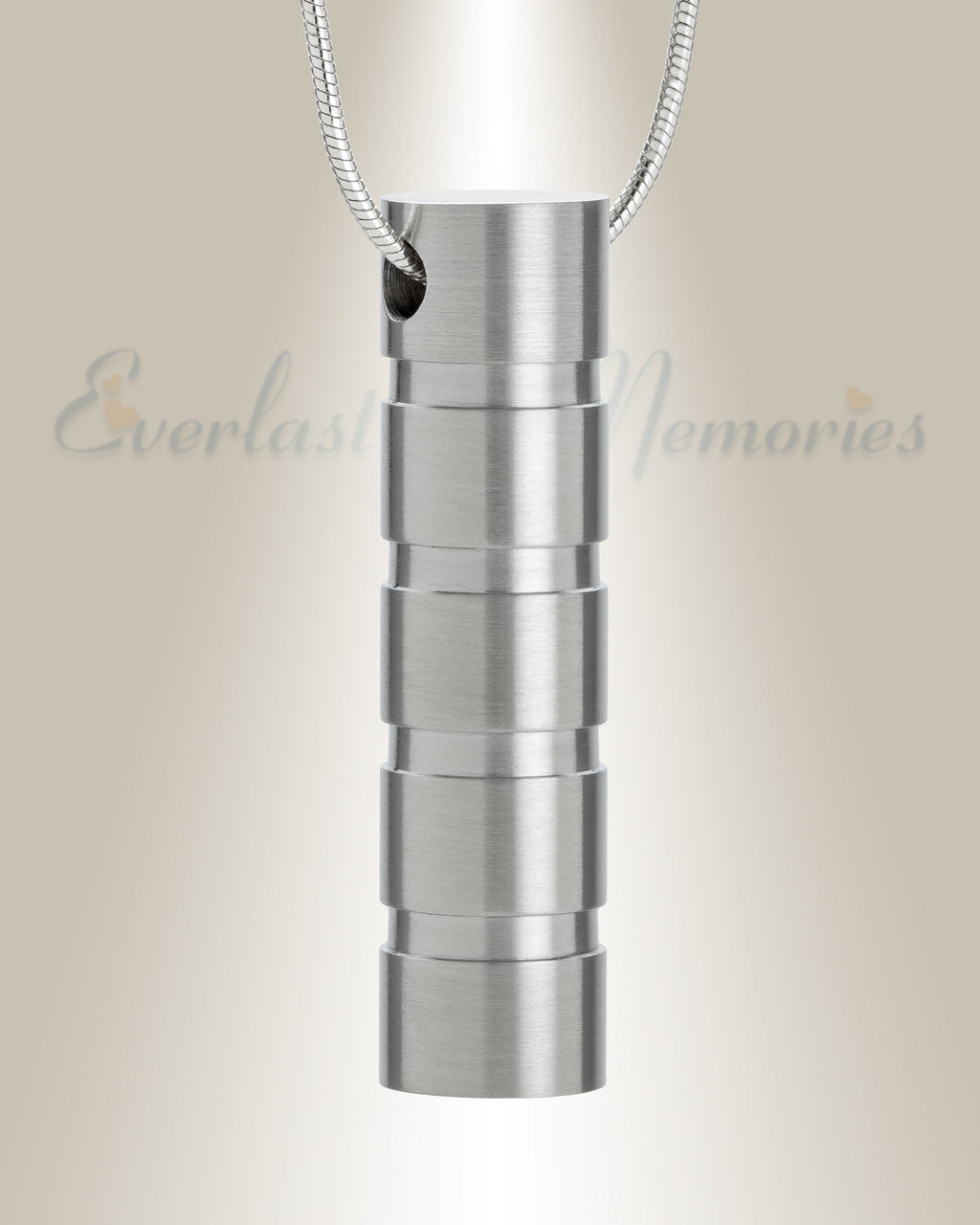 Stainless Carved Cylinder Cremation Jewelry