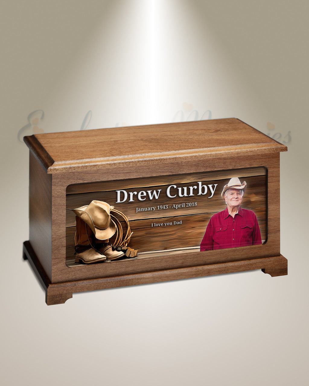 Cowboy Urn With Photo
