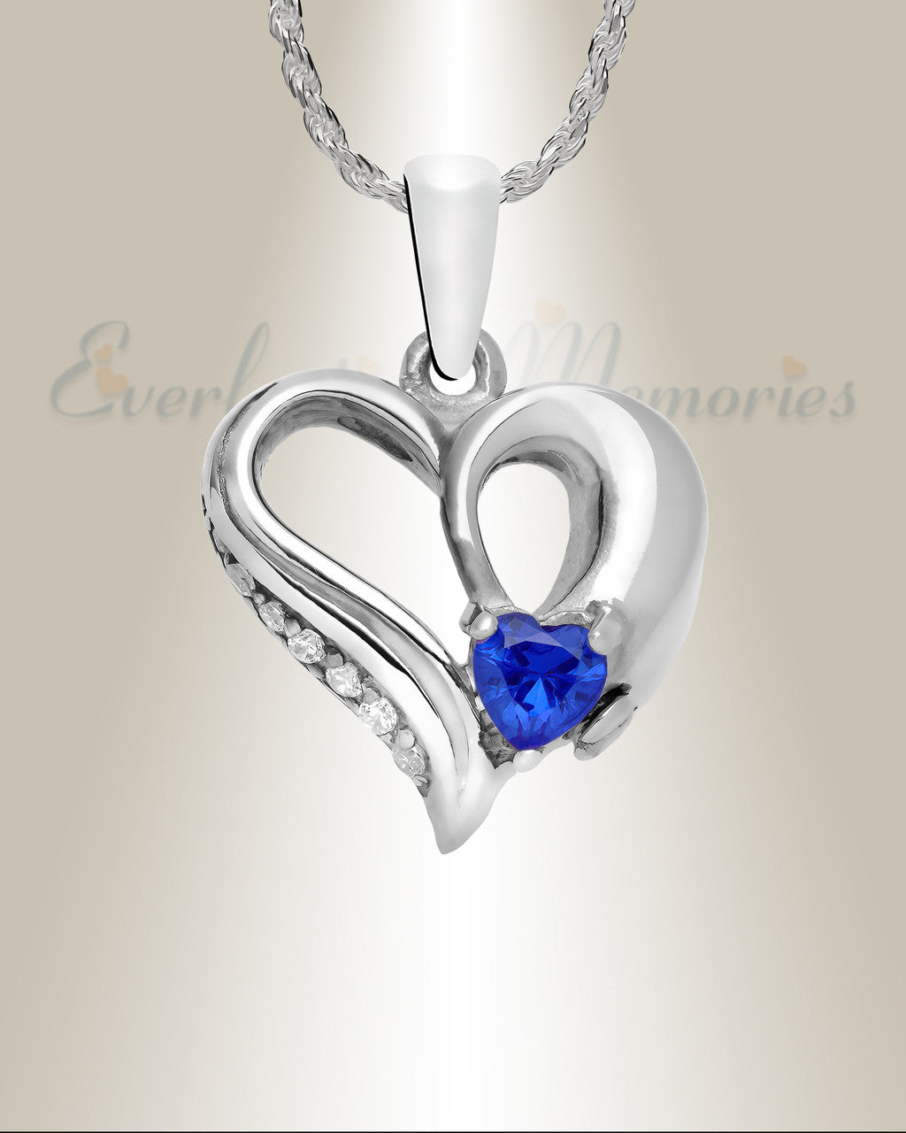 Sterling Silver Esterbrook Heart Cremation Urn Pendant