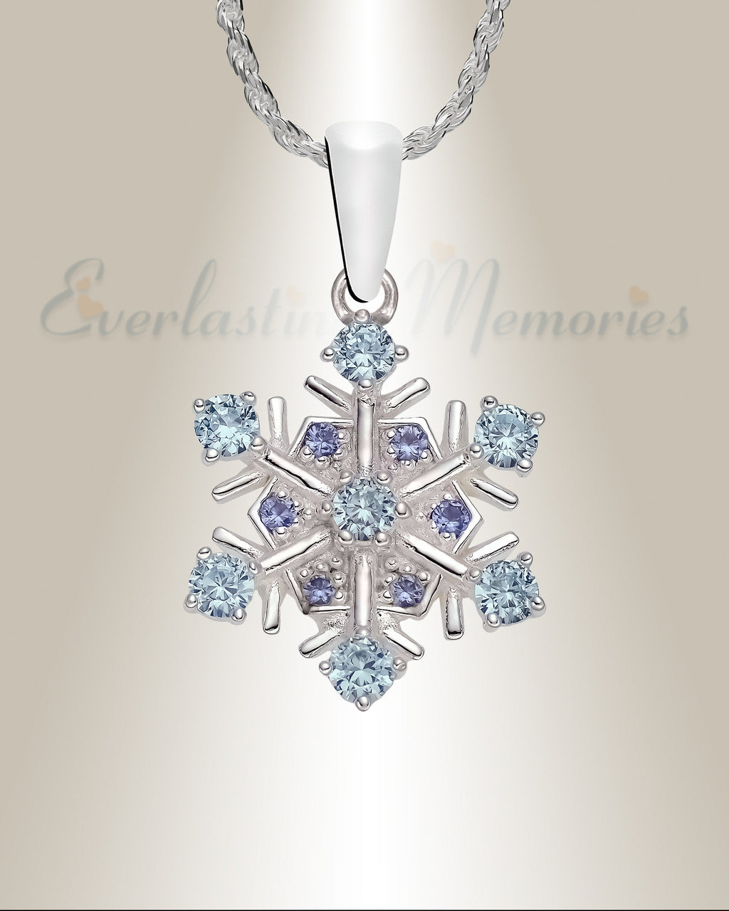Sterling Silver Calming Snowflake Cremation Urn Pendant