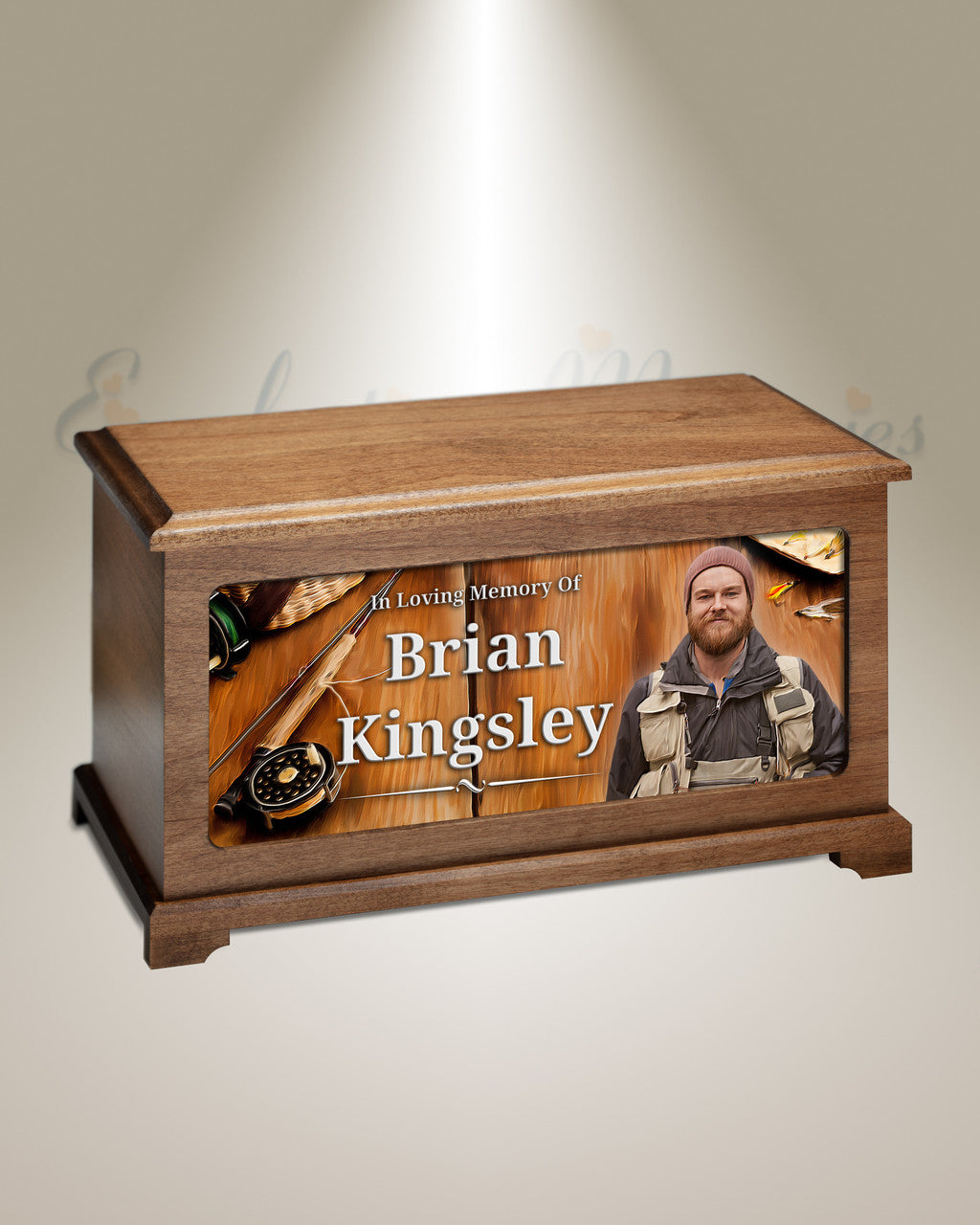 Fly Fishing Photo Urn For Ashes
