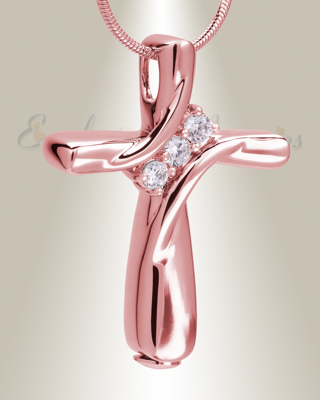 Rose Gold Stylish Cross Memorial Jewelry