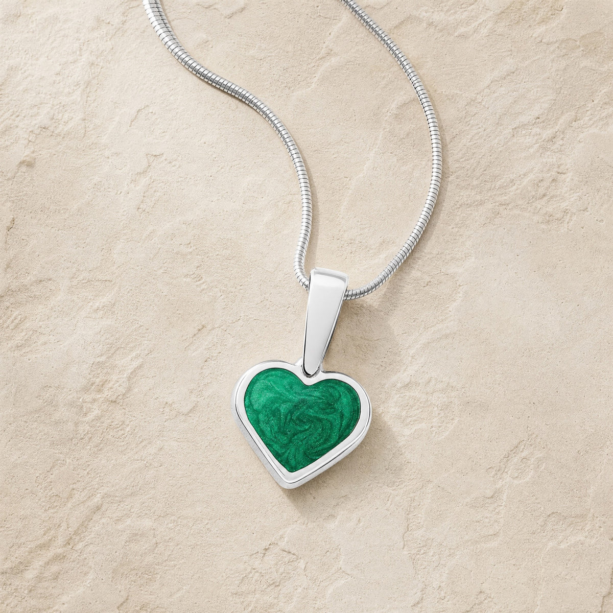 Silver Pinion Heart Ash Resin Jewelry