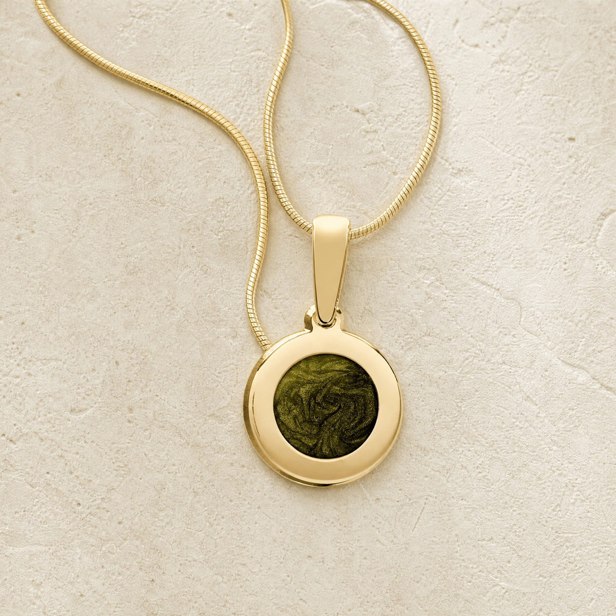 Gold Athletic Round Ash Resin Jewelry
