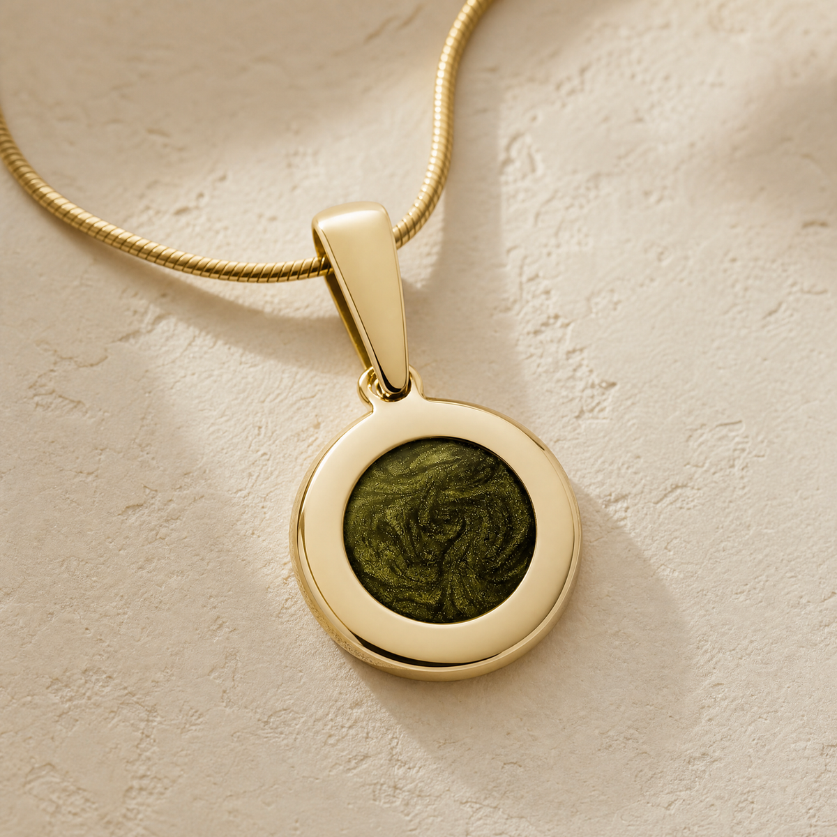 Gold Athletic Round Ash Resin Jewelry