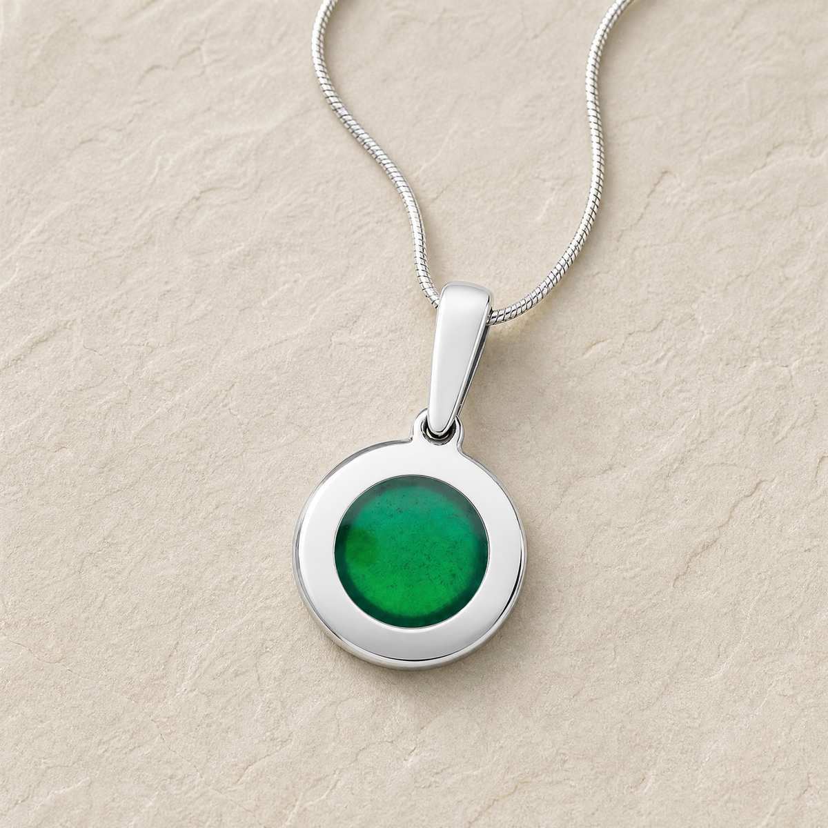 Solid 14K White Gold Morning Dew Ash Resin Jewelry