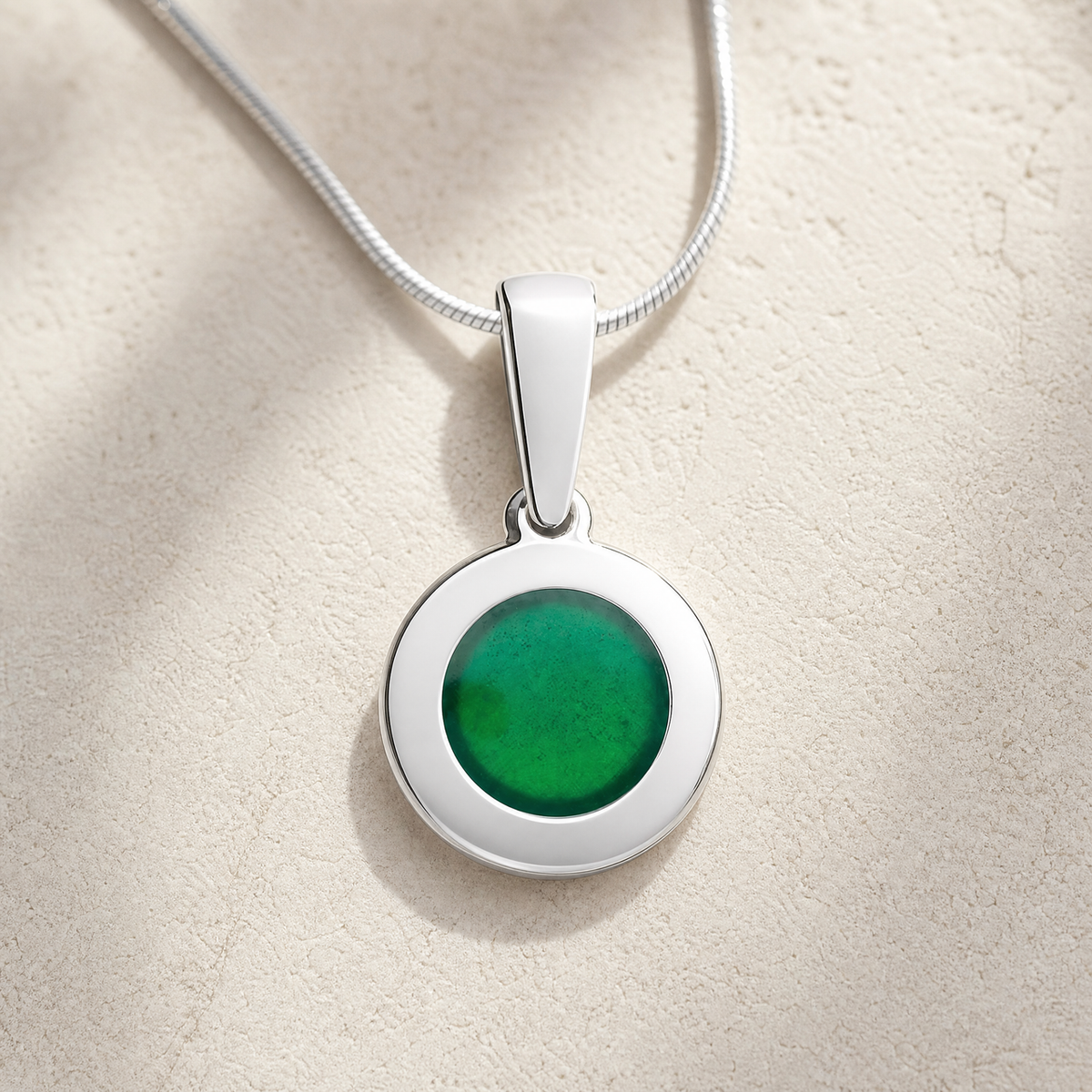 Solid 14K White Gold Morning Dew Ash Resin Jewelry