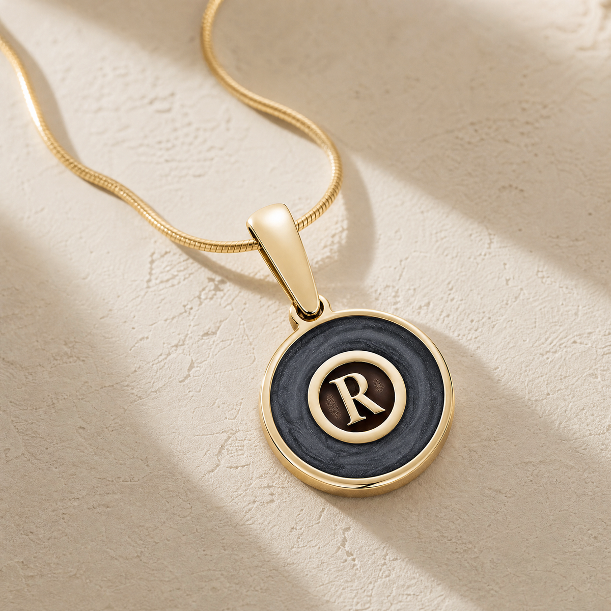 Gold Slate Monogram Ash Resin Jewelry