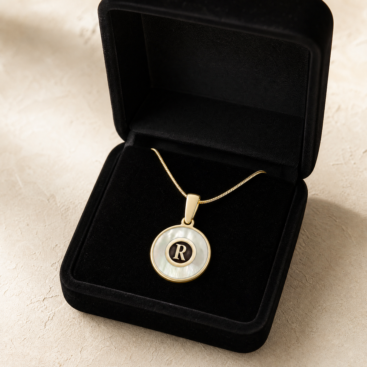 Gold Creamy Monogram Ash Resin Jewelry